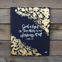Load image into Gallery viewer, God is Light - 1 John 1:5, 8x10 Canvas with Gold Leaf
