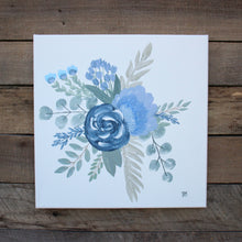 Load image into Gallery viewer, The Garden, Pair of Blues I &amp; II - Genesis 1:11-12, 12x12 Canvas Set

