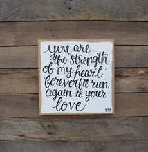 Load image into Gallery viewer, Strength of My Heart - 12x12 Burlap Canvas
