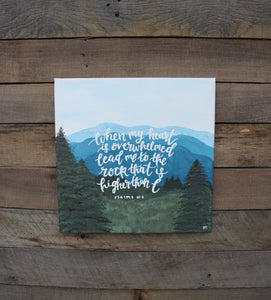 Lead Me to the Rock - Psalm 61:2, 12x12 Canvas