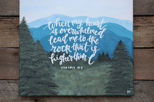 Lead Me to the Rock - Psalm 61:2, 12x12 Canvas